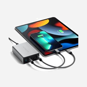 Satechi ST-UC165GM-EU Chargeur Secteur Universel 165W, 4 Ports USB-C avec Charge Rapide, GaN, 100-240V, Compatible Appareils USB-C, Noir/Gris - Miniature 5