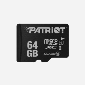 Patriot Memory MicroSDXC 64Go UHS-I Classe 10 (U1) 80Mo/s PSF64GMDC10 - Dimensions 15x11x1mm, Température Opérationnelle -25°C à 85°C
