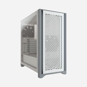 Corsair 4000D Airflow Midi Tower Blanc (CC-9011201-WW) ATX, Micro-ATX, Mini-ITX, 2x3.5", 2x2.5", 2x120mm, USB 3.2 Gen 1/Gen 2, Acier/Verre trempé