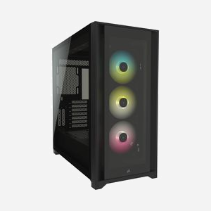 Corsair iCUE 5000X RGB - Boîtier PC Midi Tower Noir, Acier/Verre Trempé, ATX/EATX/mATX/ITX, 2x3.5", 4x2.5", USB 3.2 Gen 1/2, 3x120mm avant - Miniature 2