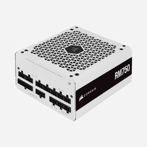 Corsair CP-9020231-EU : Alimentation 750W ATX modulaire, certification 80 PLUS Gold, ventilateur 14cm, câbles UC/PATA/PCIe/SATA, blanc - Miniature 1