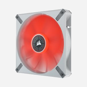 Corsair ML140 LED ELITE Blanc - Ventilateur 140mm, 400-1600 RPM, 82.9 CFM, 0.3-2.06 mmH2O, Palier à Lévitation Magnétique, LED Rouge, 31.8 dB - Miniature 2