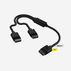 Corsair CL-9011124-WW : Connecteur Mâle-Mâle Noir pour Système de Refroidissement, Poids 88g, Vendu à l'unité. Facilité d'utilisation. - Miniature 1