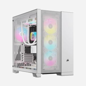 Corsair 6500D AIRFLOW Blanc - Boîtier PC Midi Tower ATX - 3x3.5" & 3x2.5" - Radiateur avant 360mm max - USB 3.2 Gen1/Gen2 - CC-9011260-WW - Miniature 1