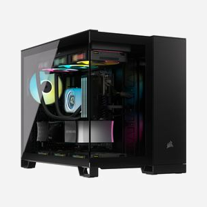 Corsair 2500X RGB Micro Tower Noir - Boîtier PC Micro ATX, 2x3.5" & 2x2.5", USB 3.2 Gen1/Gen2 Type-A/C, Radiateur 360mm max, Panneau Verre Trempé - Miniature 1