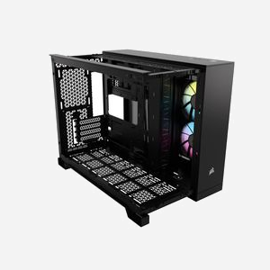 Corsair 2500X RGB Micro Tower Noir - Boîtier PC Micro ATX, 2x3.5" & 2x2.5", USB 3.2 Gen1/Gen2 Type-A/C, Radiateur 360mm max, Panneau Verre Trempé - Miniature 3