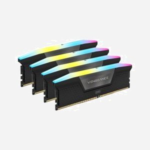Corsair Vengeance RGB 128Go (4x32Go) DDR5 5600MHz CL40 DIMM 288-Pin avec XMP 3.0 et Rétroéclairage Multicolore - Miniature 1