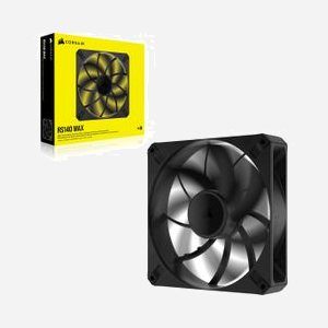 Ventilateur Corsair RS140 MAX 140mm Noir, 1600 RPM, 31 dB(A), 27.5-104 CFM, 0.2-2.4 mmH2O, Connecteur 4-Pin PWM, Dimensions 140x140x30 mm - Miniature 4