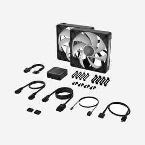 Corsair iCUE LINK RX140 MAX RGB, Ventilateur 140mm, 300-1600 RPM, 102.9 CFM, 2.38 mmH2O, 10-31 dB, RGB, Noir, Kit de 2 avec contrôleur RGB - Miniature 3