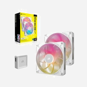 Ventilateur Corsair iCUE LINK RX140 MAX RGB 140mm Blanc (x2) 300-1600RPM 102.9CFM 2.38mmH2O avec 8 LEDs RGB et contrôleur inclus - Miniature 4