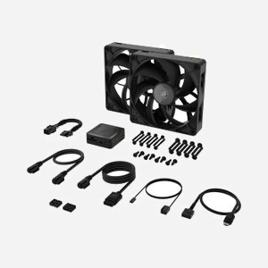 Corsair iCUE LINK RX140 MAX - Kit de 2 Ventilateurs 140mm PWM, 300-1600 RPM, 27.5-103.5 CFM, 0.2-2.39 mmH2O, Noir, pour Boitier PC - Miniature 2