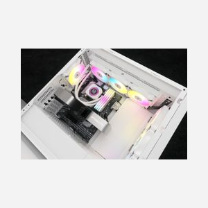 Corsair Refroidissement Liquide AIO CW-9060077-WW Blanc, Radiateur 360mm, Ventilos 120mm PWM 550-2100RPM, Sockets Intel/AMD, Écran IPS 480x480mm - Miniature 5