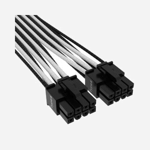 Corsair CP-8920333 : Câble d'alimentation interne avec connecteur 12VHPWR, connecteurs droits, noir et blanc, quantité 1 pièce. - Miniature 2