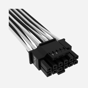 Corsair CP-8920333 : Câble d'alimentation interne avec connecteur 12VHPWR, connecteurs droits, noir et blanc, quantité 1 pièce. - Miniature 3