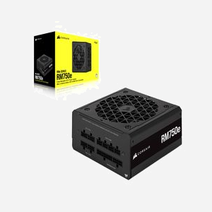 Corsair RM750e Alimentation 750W ATX 3.0 Modulaire 80 PLUS Gold, 100-240V, Connecteur 24-pin ATX, PCIe, Câbles SATA, Noir, MTBF 100000h - Miniature 2
