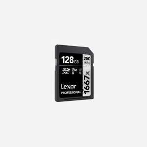 Lexar SDXC 128GB UHS-II Classe 10, Lecture 250MB/s, Écriture 90MB/s, V60, U3, Température Opération 0-70°C, LSD128CB1667 - Miniature 2