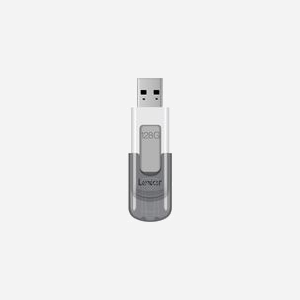 Lexar JumpDrive V100 - Clé USB 128 Go USB Type-A 3.2 Gen 1 (3.1 Gen 1) 63.2x19.6x11mm, Gris/Blanc, 0-60°C, LJDV100-128ABGY