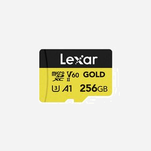 Lexar Professional GOLD MicroSDXC 256Go UHS-II U3 V60 - Lecture 280Mo/s Écriture 180Mo/s - Température d'opération -25°C à 85°C
