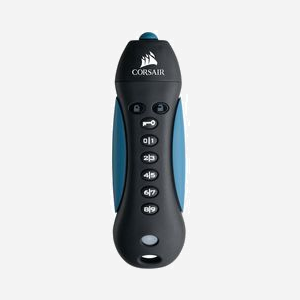 Corsair Padlock 3 64GB USB Type-A 3.2 Gen 1 (3.1 Gen 1) Noir/Bleu - Mémoire Flash 64 Go, Format Casquette, Protection par Mot de Passe, 150g