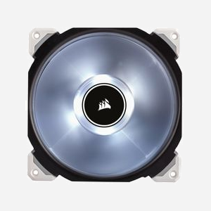 Ventilateur Corsair Air ML140 Pro 140mm PWM, 400-2000 RPM, 20-100 CFM, 0.2-3 mmH2O, 16-37 dB(A), LED Blanche, Noir/Blanc (CO-9050046-WW)