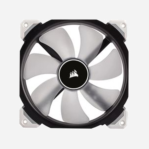 Ventilateur Corsair Air ML140 Pro 140mm PWM, 400-2000 RPM, 20-100 CFM, 0.2-3 mmH2O, 16-37 dB(A), LED Blanche, Noir/Blanc (CO-9050046-WW) - Miniature 3