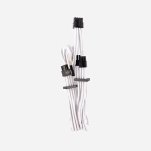 Câble d'alimentation interne Corsair CP-8920252, 0.65m, Connecteur 1: PCI-E (8-pin) mâle, Connecteur 2: 2x PCI-E (6+2 pin) mâle, Blanc