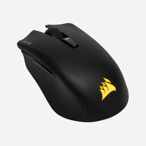 Souris Gaming Corsair Harpoon RGB Wireless Optique 10000 DPI RF sans fil + Bluetooth, 6 Boutons Programmables, 1000Hz, Droitier, Noir, Batterie intégrée