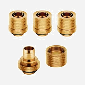 Corsair CX-9051007-WW Raccord pour refroidissement liquide, laiton, couleur or, pack de 4 Compression Fittings, compatible systèmes watercooling. - Miniature 3