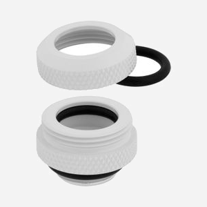 Corsair Hydro X Series CX-9052006-WW : Kit de 4 raccords Hardline 12mm, filetage 1/4", laiton blanc, pour système de refroidissement liquide - Miniature 2