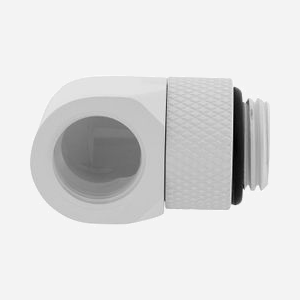 Raccord Corsair CX-9055014-WW pour refroidissement liquide, laiton blanc, filetage 1/4", angle 90°, compatible systèmes watercooling custom - Miniature 2