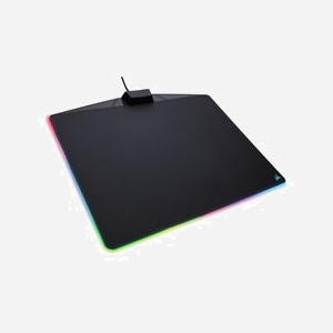 Corsair MM800 RGB Polaris - Tapis de Souris Gaming Noir 350x260x5mm, Surface Micro-Texturée, 15 Zones RGB, Port USB 2.0, Base Antidérapante
