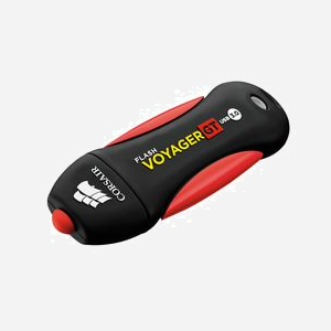 Corsair Voyager GT 256Go USB 3.2 Gen 1 Type-A Noir/Rouge, Lecture 390Mo/s, Écriture 200Mo/s, Résistant aux Chocs/Eau, Compatible Windows/macOS/Linux - Miniature 1