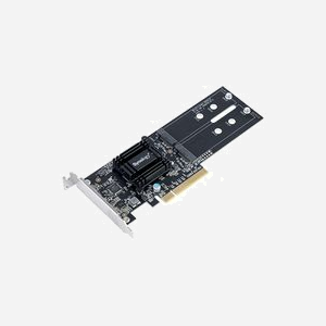 Synology M2D18 Carte Adaptateur Interne M.2 Dual Slot PCIe Gen2 pour SSD SATA/NVMe Facteur de Forme 2242/2260/2280