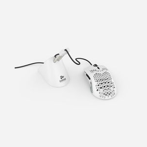 Glorious PC Gaming Race G-MB-WHITE - Support de Souris Blanc, Caoutchouc, Ajustable, 63x88x97mm, 265g, Compatible Souris PC