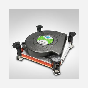 Inter-Tech K-2 Refroidisseur CPU 75mm, 1000-4000 RPM, 21-44 dB, Socket LGA 1150/1155/1156/1200, Intel Pentium/Core i3/i5, Noir/Cuivre/Argent - Miniature 1