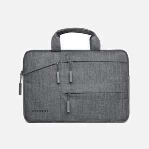 Satechi ST-LTB13 Malette Tissu/Nylon Gris pour Ordinateur Portable 13" (33cm) - 279.4x342.9x38.1mm, 3 Poches Avant, Résistant Eau/Poussière