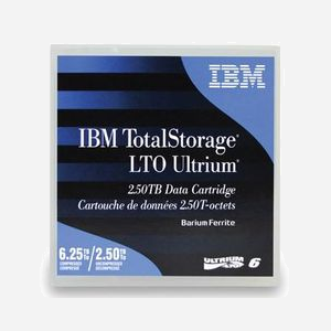IBM LTO Ultrium 6 - Bande de Données Vierge 2.5To / 6.25To Compressé - 885m - 6.1µm - 105.4 x 102 x 21.5mm - Référence IBTU2500R
