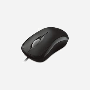 Souris Microsoft 4YH-00007 Optique USB Type-A 800 DPI Ambidextre, 3 Boutons Programmables, Câble 1.83m, Compatible Windows/macOS, Noir - Miniature 1