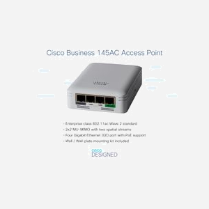 Cisco CBW145AC-E Point d'accès WiFi AC867 MU-MIMO, 2.4/5 GHz, 4x GbE PoE, WPA3, 1000 Mo RAM, 256 Mo Flash, montage mural, gris - Miniature 4