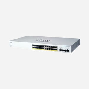 Cisco CBS220-24P-4G Switch manageable L2 Gigabit Ethernet 24 ports RJ-45 PoE + 4 SFP 56 Gbit/s VLAN QoS SNMP Blanc Format 1U - Miniature 1