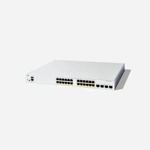 Cisco Catalyst 1300 C1300-24FP-4G : Switch Géré L2/L3 Gigabit Ethernet 24 Ports RJ-45 PoE + 4 SFP, Capacité 56 Gbit/s, QoS, CLI, RJ-45/USB Type-C
