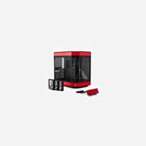 HYTE Y60 Midi Tower PC Noir/Rouge (CS-HYTE-Y60-BR): ATX/EATX/ITX/micro ATX, 2x3.5", 4x2.5", Vent. arrière 120mm, USB 3.2 Gen 1/Gen 2, Filtre anti-poussière - Miniature 2