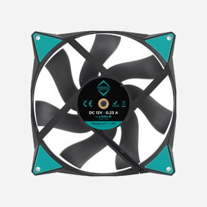 Iceberg Thermal IceGALE 14cm : Ventilateur Noir pour Boitier PC, 500-1600 RPM, 96 CFM, 2.65 mmH2O, Roulement FDB, PWM 4-Pin, 12V, 140x140x25mm - Miniature 3