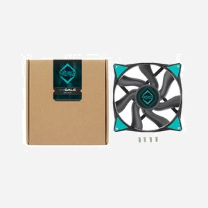 Iceberg Thermal IceGALE 14cm : Ventilateur Noir pour Boitier PC, 500-1600 RPM, 96 CFM, 2.65 mmH2O, Roulement FDB, PWM 4-Pin, 12V, 140x140x25mm - Miniature 4