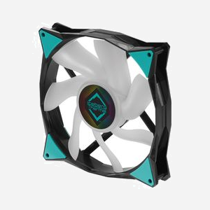 Iceberg Thermal IceGALE ARGB 140mm - Ventilateur Boîtier PC 14cm, 500-1600 RPM, 96 CFM, 2.65 mmH2O, Roulement à Billes Double, 4-Pin PWM, Noir - Miniature 2