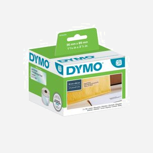 DYMO LW Étiquettes Adresse Grand Format 36x89mm, Transparent, Adhésif Permanent, 260 étiquettes/rouleau, LabelWriter Compatible, Réf. S0722410