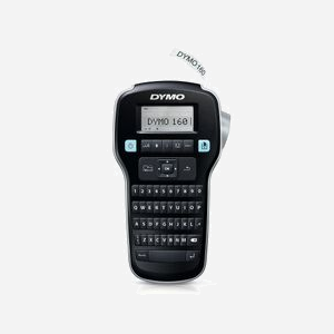 DYMO LabelManager 160 QWERTY - Étiqueteuse thermique 180x180 DPI, 12mm/sec, largeur 6-12mm, écran LCD, ruban D1, piles AAA, noir/argent