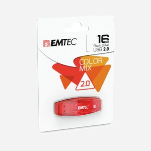 Emtec C410 - Clé USB 2.0 16Go Type-A Rouge - Vitesse Lecture 18Mo/s, Écriture 5Mo/s - Dimensions 57x19x9mm, Boîtier Plastique - Miniature 2