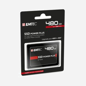 Emtec SSD X150 Power Plus 480Go, 2.5" SATA III 6Gbit/s, Lecture 520Mo/s, Écriture 500Mo/s, Support S.M.A.R.T. & TRIM, MTBF 2000000h - Miniature 3
