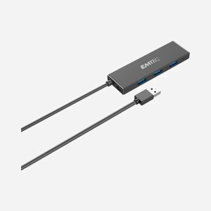 Emtec Hub USB 3.2 Gen 1 Type-A ECHUBT620A, 4 Ports USB 3.2 Gen 1 Type-A, Interface hôte USB 3.2 Gen 1 Type-A, Câble noir - Miniature 2